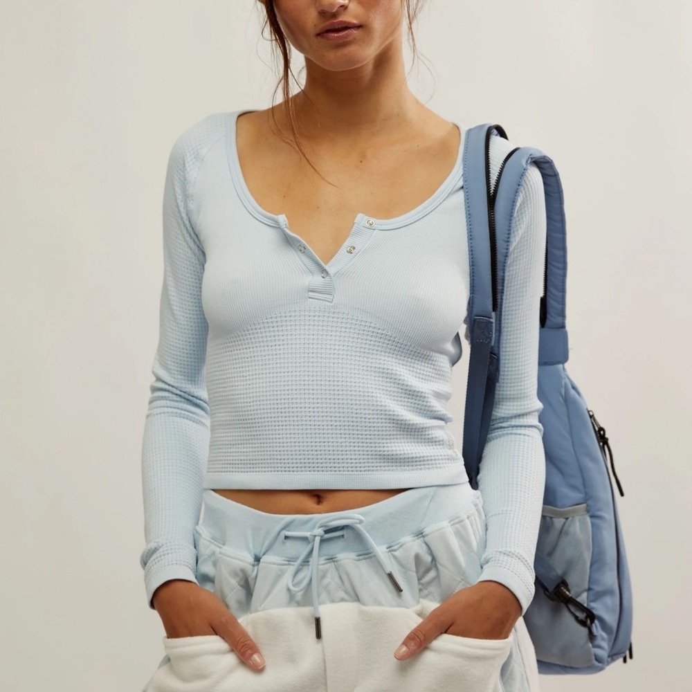 NEW Free People Movement Bail Out Crop Thermal Knit Top